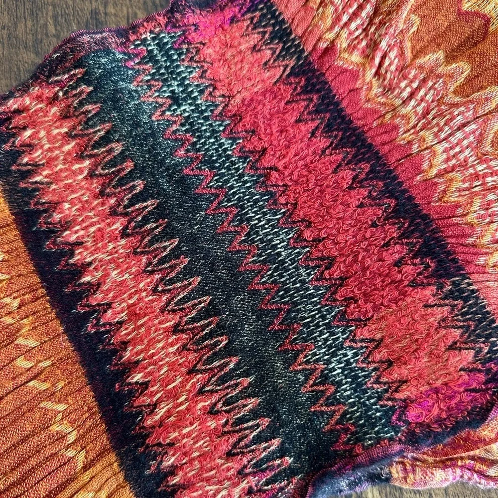 KRISH | Wool Blend Colorful Boho Tole Froissee Zigzag Scarf
